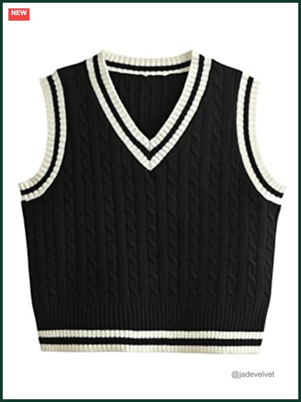 Plaid Knitted Sweater Vest Sleeveless V-Neck Crop Tank Top Preppy Style